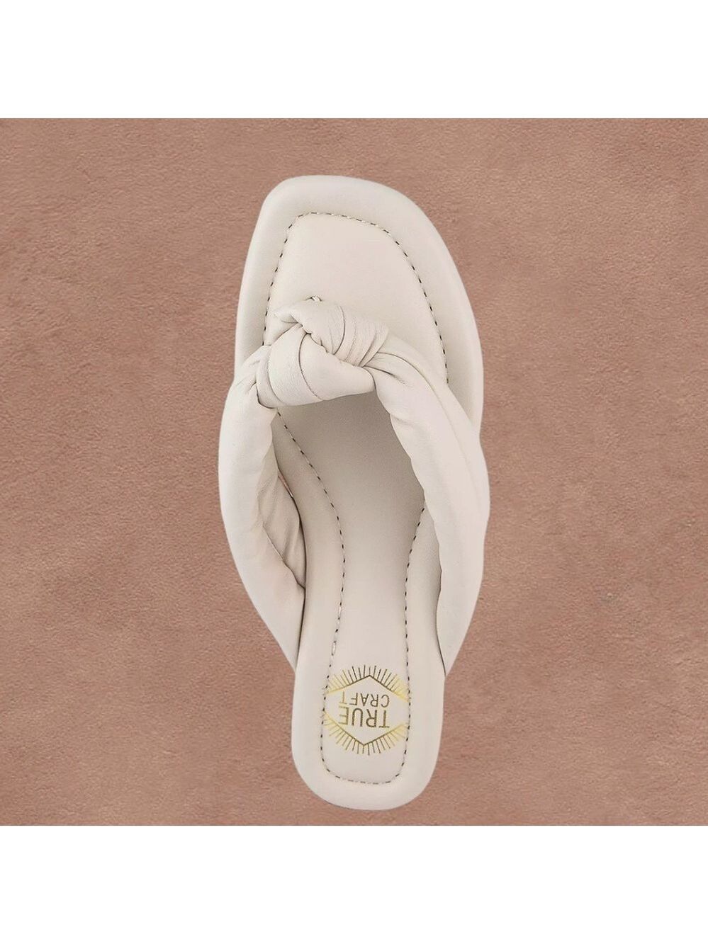 TRUE CRAFT Brandy Faux Leather Puffy-Knotted Straps Flip-Flop Sandals NWT/10 - Picture 2 of 12